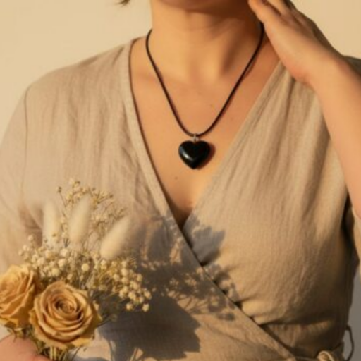 Pendentif Cœur - Obsidienne