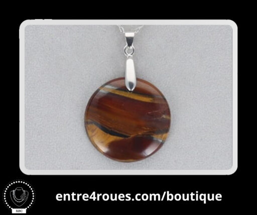 cabochon rond en oeil de tigre naturel