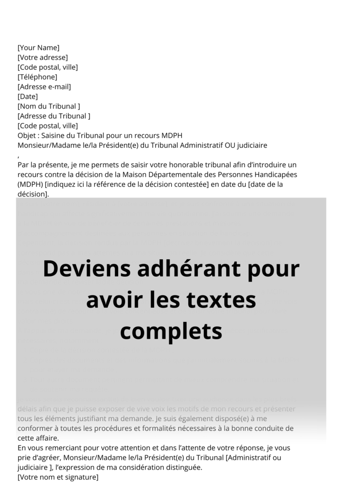 SAISINE TRIBUNAL