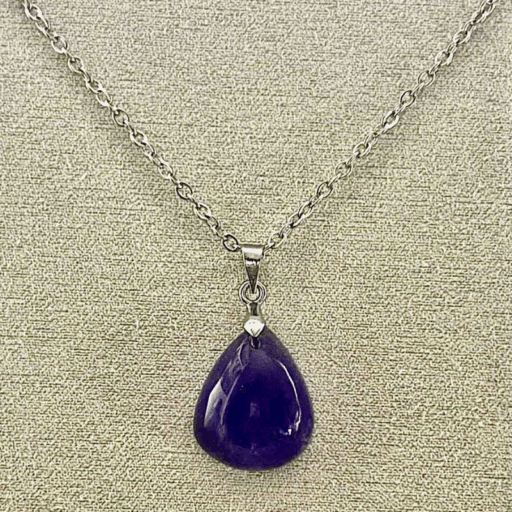 Collier Pendentif en Améthyste Naturelle